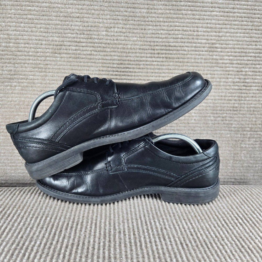 Rockport Mens 10.5 Black Leather Bicycle Toe Lace Up Oxford A13013‎ Dress Shoes